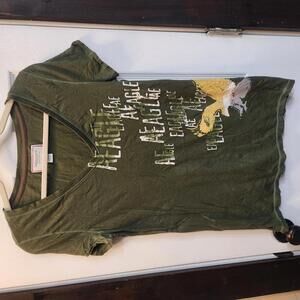 Vintage AEO Graphic Tee - Size Large - Olive Green with Design